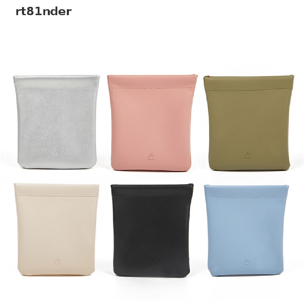 Rt Túi Da Đựng Trang Sức Chìa Khóa Tai Nghe Tiền Xu Đóng Kín Tự Động