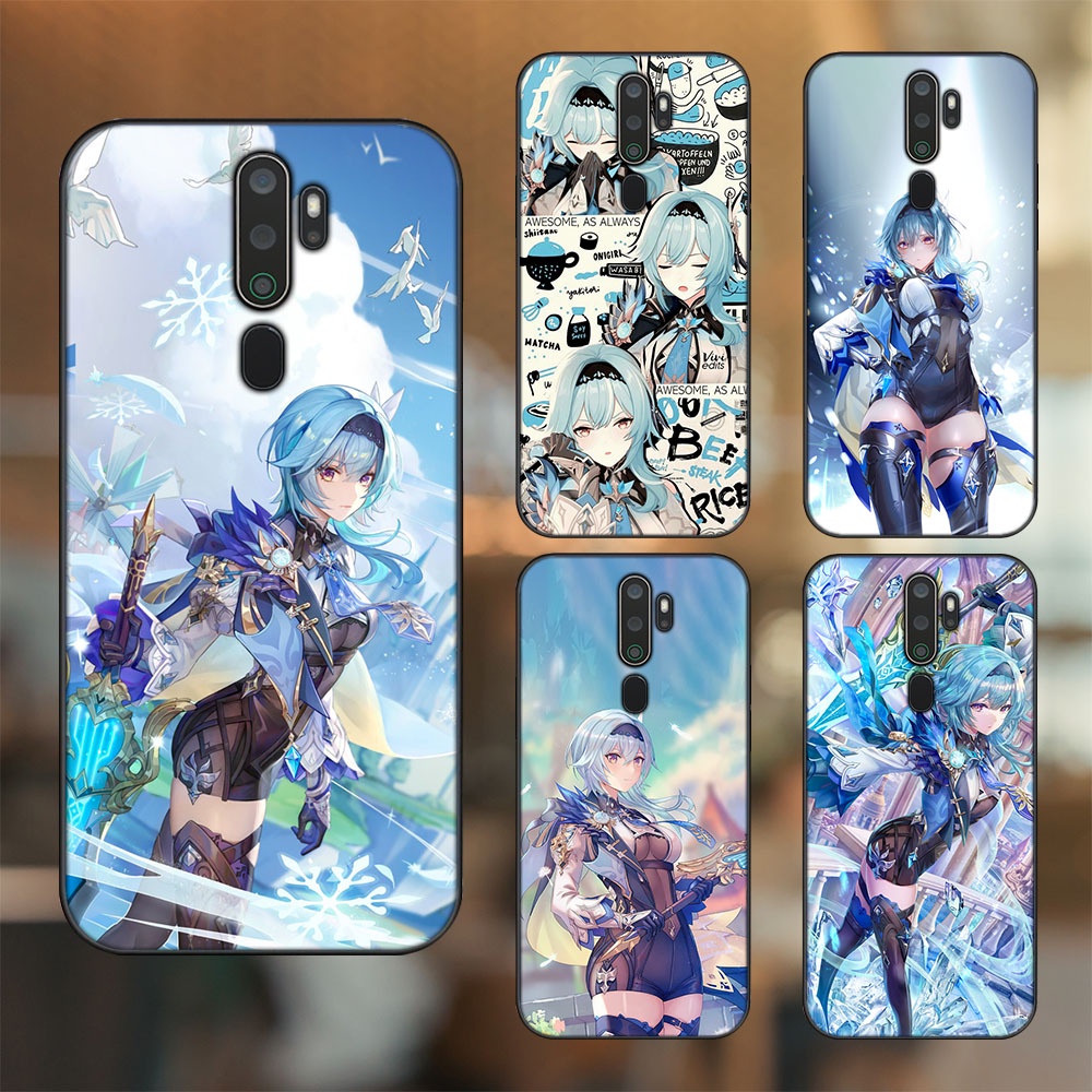 Ốp lưng Oppo A5 2020, A9 2020 viền đen in hình Eula Genshin Impact
