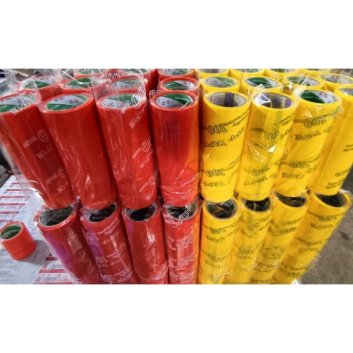 Băng keo màu đỏ mỗi cây 950Gr, keo dán chắc chắn, Băng keo dán thùng, dán hộp