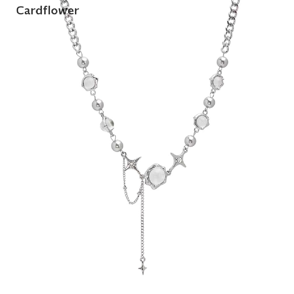 < Cardflower > Vòng Cổ Choker Dây Xích Hình Học Pha Lê Ngôi Sao Lấp Lánh Ánh Trăng Sáng Bóng Zircon Phong Cách Punk Hàn Quốc Làm Quà Tặng Cho Nữ Kỷ Niệm