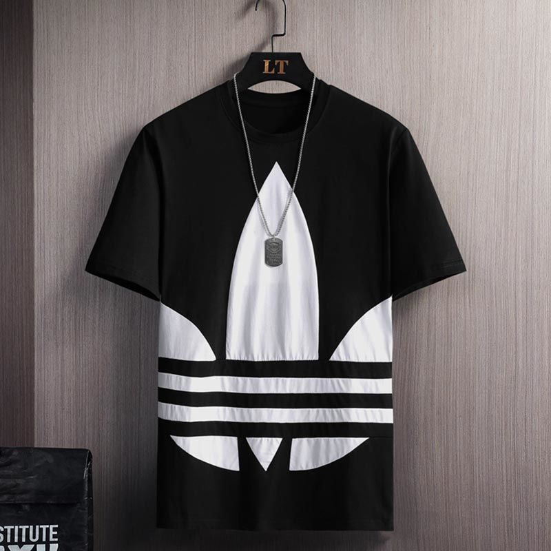 Áo Thun 100% Cotton ADIDAS Dáng Rộng Tay Lửng Dễ Phối Đồ Thời Trang Mùa Hè Dành Cho Nam Và Nữ