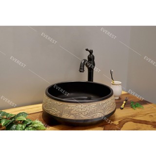 Chậu sứ mỹ thuật - lavabo mỹ thuật everest ev-cđ13