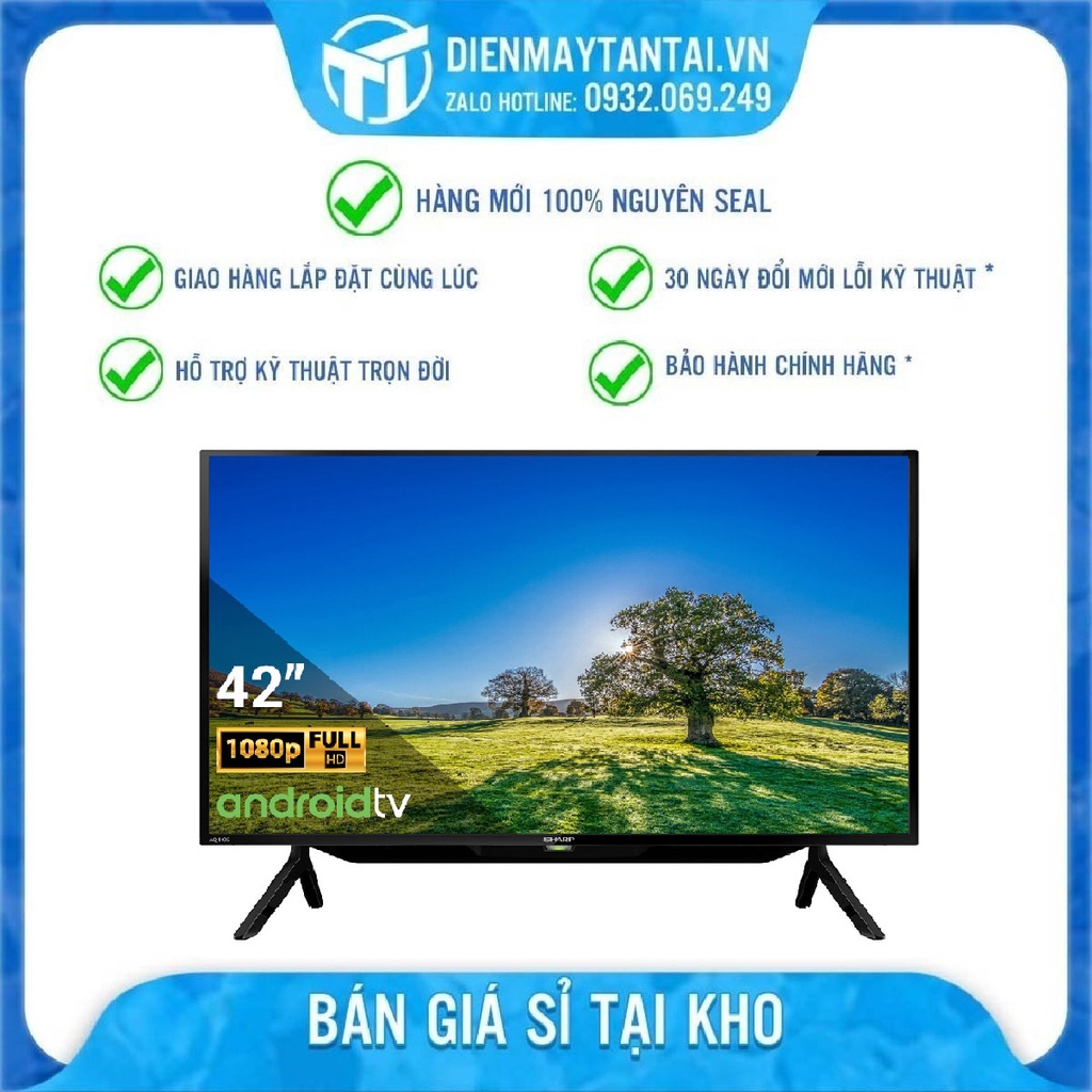 Sharp Android Tivi 42 Inch 2T-C42BG1X Hệ Điều Hành Android 9.0,Tìm kiếm bằng giọng nói - giao hàng miễn phí HCM