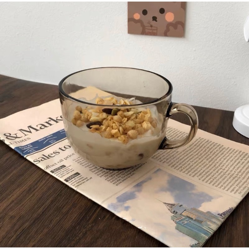 Tách Ly Thủy Tinh Ăn Sáng Breakfast Cup Đa Năng (K Kèm Que Khuấy)