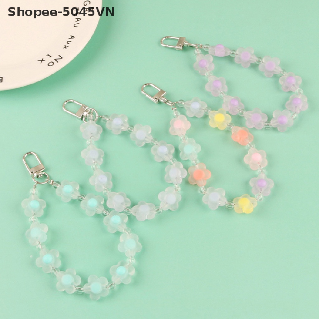 [Hàng Có Sẵn] Móc Khóa Xe Hơi Đính Hạt Màu Kẹo Hình Hoa Dễ Thương Dành Cho Bạn Nữ (H)