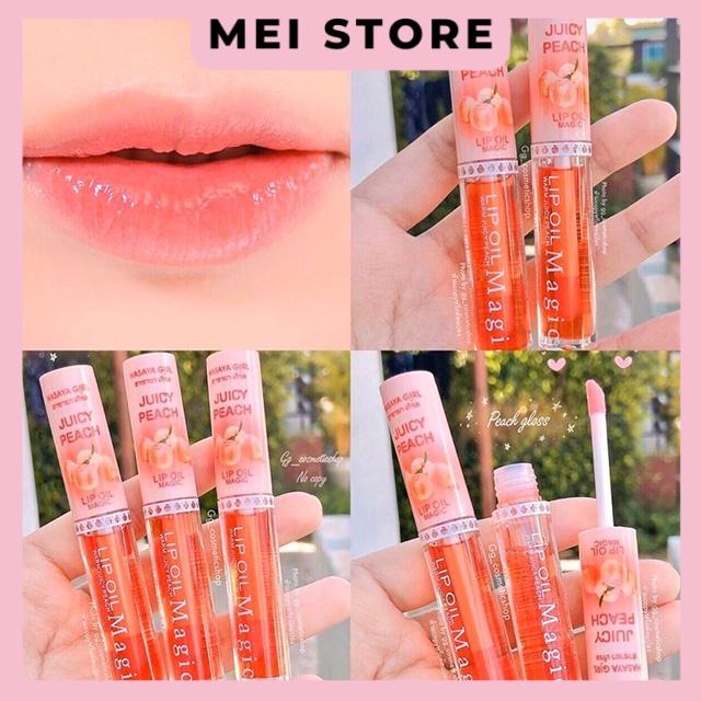 Son Bóng Dưỡng Môi Có Màu Vị Đào Lip Oil Magic Hasaya Girl Chính Hãng Thái Lan