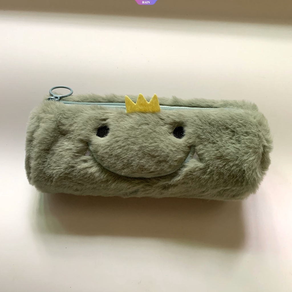 Túi Đựng Bút Hình Khủng Long Nhồi Bông Màu Xanh Lá Dễ Thương Cho Học Sinh / Văn Phòng