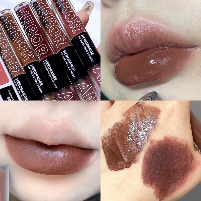 Son Môi Hai Đầu 2 Trong 1 Mềm Mịn Như Nhung Giúp Dưỡng Ẩm Và Lâu Trôi