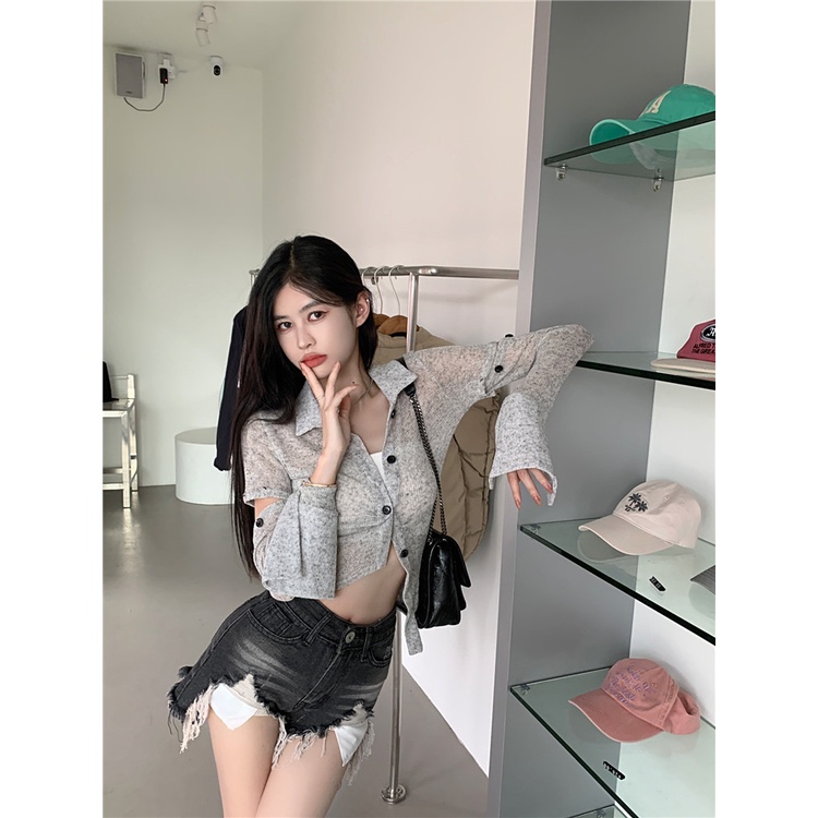 Áo Dệt Kim Tay Dài Dáng Ôm Phong Cách Thời Trang Hàn Quốc Dành Cho Nữ