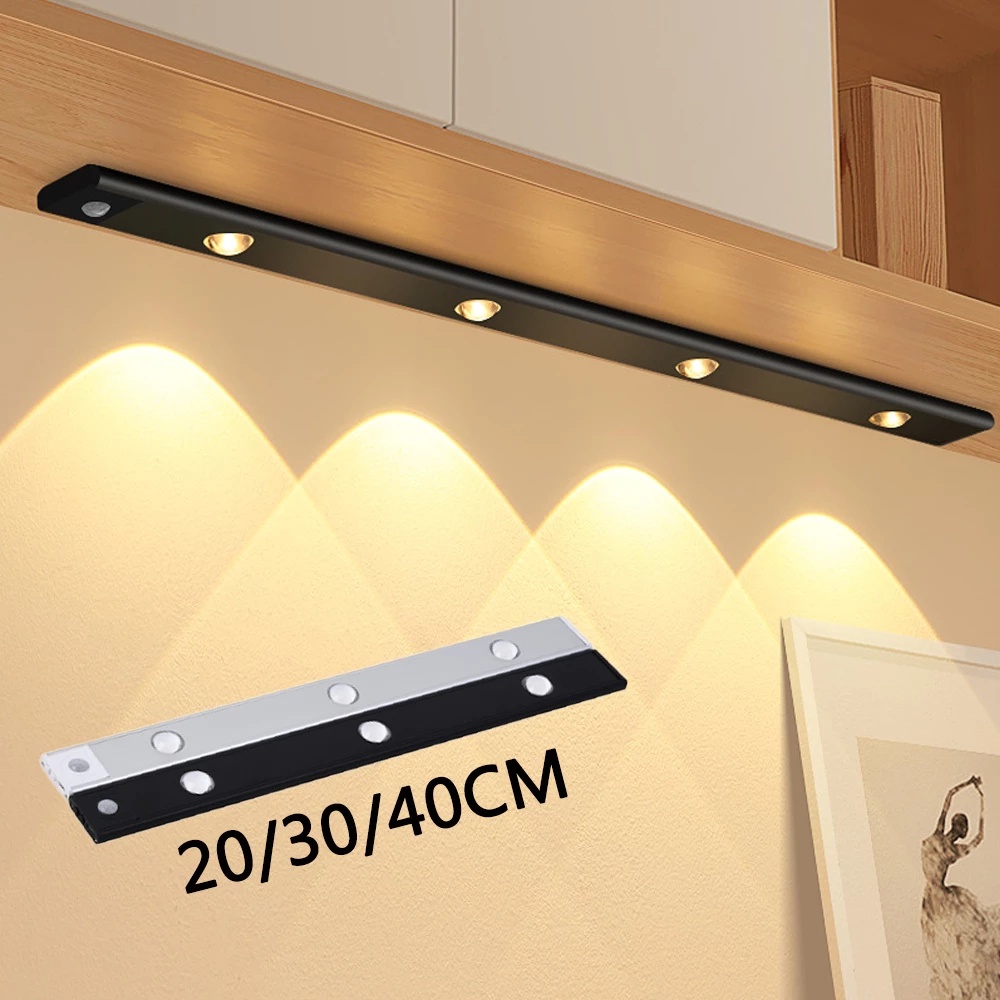 Đèn LED 20 / 30 / 40CM Siêu Mỏng Cảm Biến Chuyển Động Không Dây Gắn Tủ Quần Áo / Tủ Quần Áo