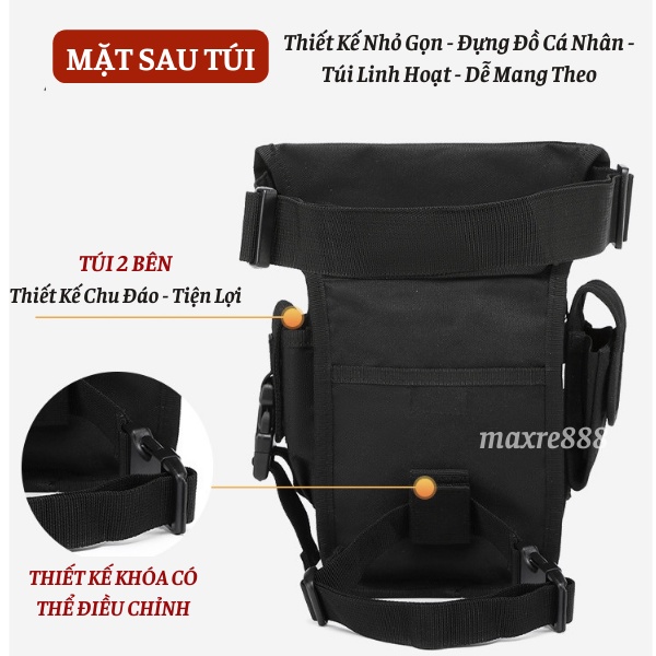 Túi Đeo Hông, Đeo Đùi Vải Bố Bền Đẹp Chống Thấm Nước Đi Phượt Dã Ngoại Tiện Lợi Phong Cách Người Lính