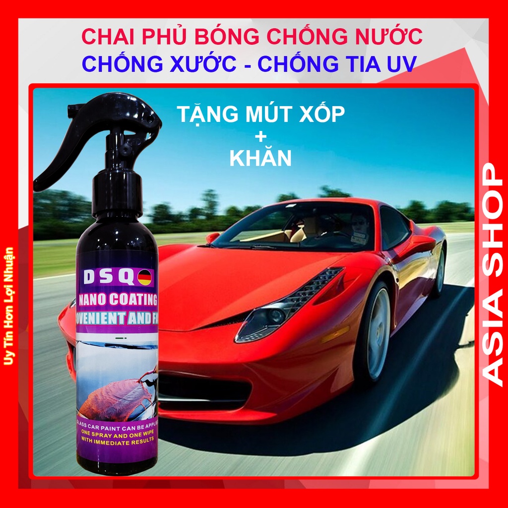 Bình Xịt Nano - Ceramic Wax - Phủ Nano Kính Ô tô - Xịt Bóng Xe Máy - Chống Nước Kính, Phủ Bóng Xe - Ceramic