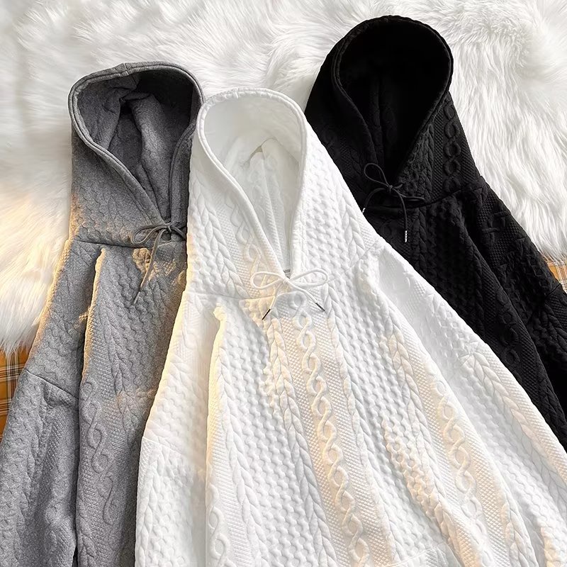 Áo hoodie Màu Trơn Tay Dài Dáng Rộng Thời Trang Xuân Thu 2022 Cho Nam