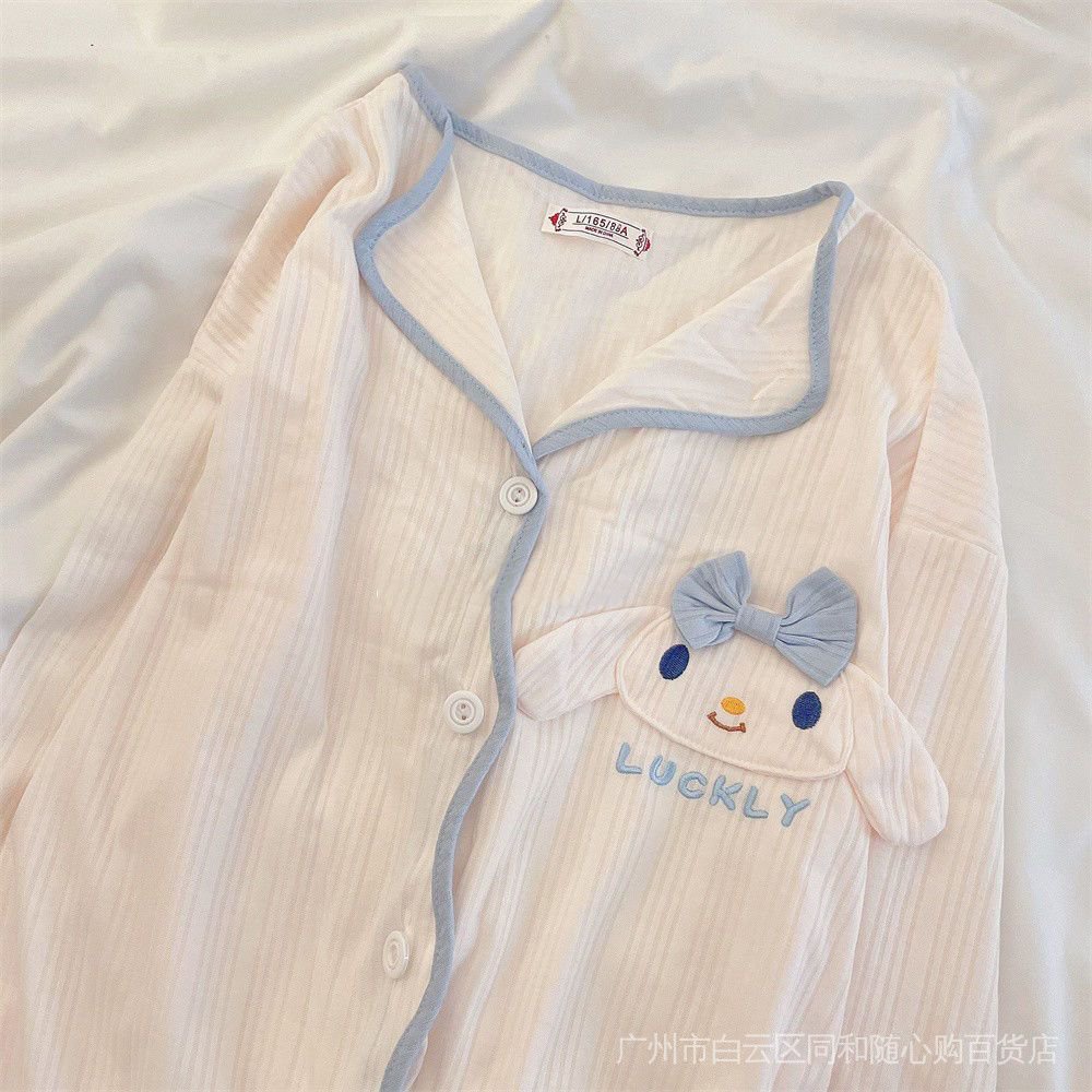 Bộ Đồ Ngủ Tay Dài In Hoạt Hình Phong Cách Nhật Bản Dành Cho Nữ