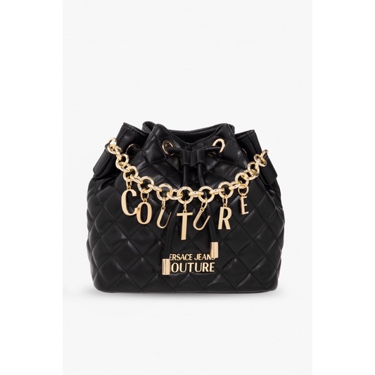 Túi bucket Versace 2 màu đen, tím da thật