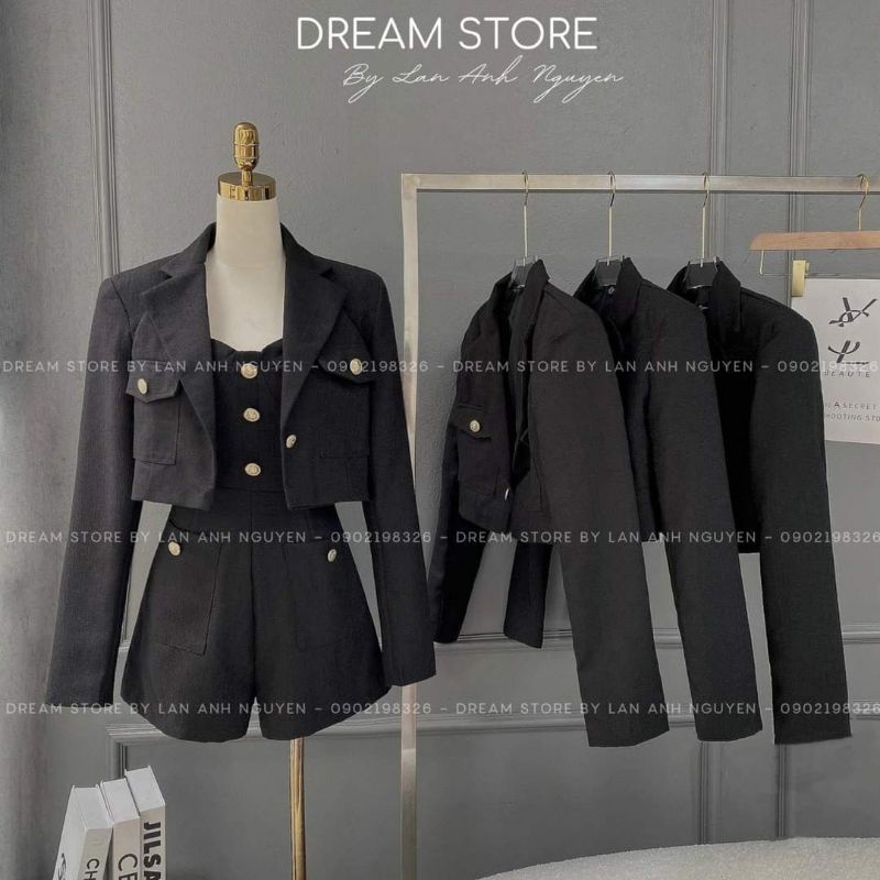 Jumpsuits ngắn + khoác đính nút cá tính | BigBuy360 - bigbuy360.vn