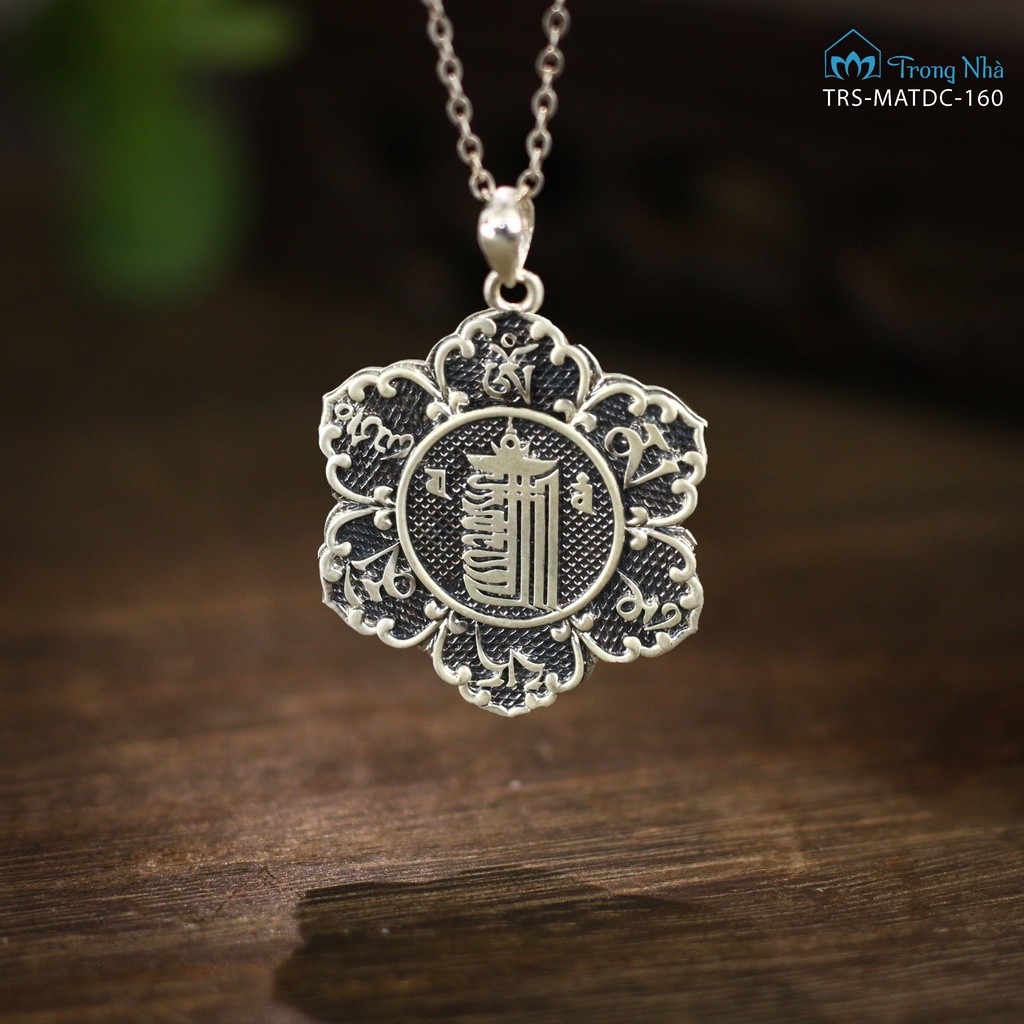 Mặt dây chuyền bạc S925 biểu tượng Kalachakra - Bảo vệ và Cát tượng - Trang sức Bình An - Trong Nhà