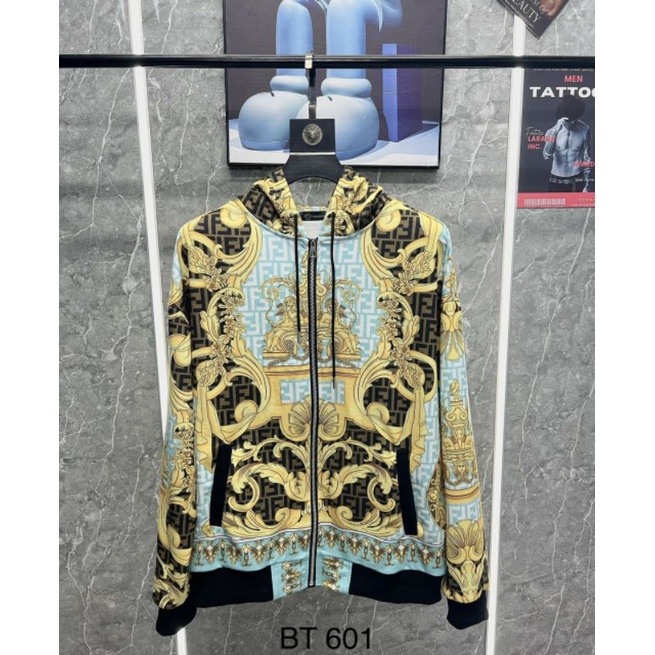 Áo khoác lụa nam nữ tay dài versace