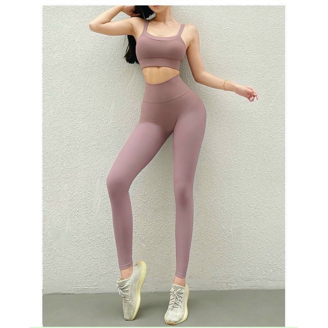 Set bộ thể thao gym yoga Naqi thun gân vải mềm mịn