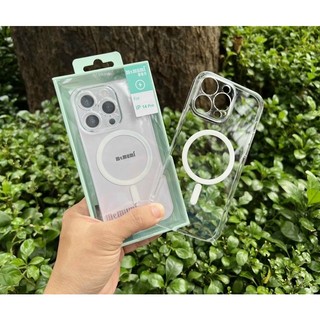 Ốp lưng trong suốt pc không ố màu iphone 15 pro, 15 pro max,14 pro,14 pro max, 13 pro max hỗ trợ sạc magsafe hãng memumi