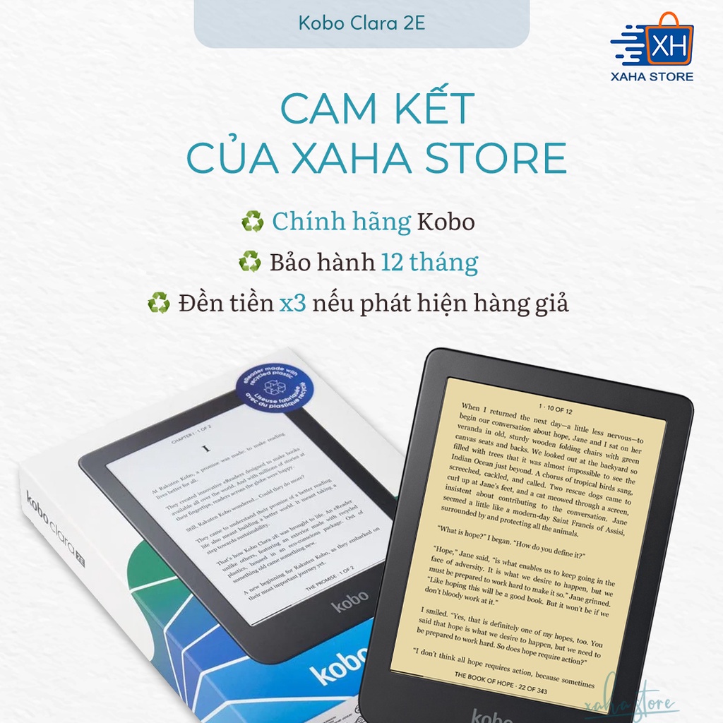 Máy Đọc Sách Kobo Clara 2E 16GB Được Làm Từ Nhựa Tái Chế, Cổng USB Type C - Bảo hành 12 tháng | BigBuy360 - bigbuy360.vn