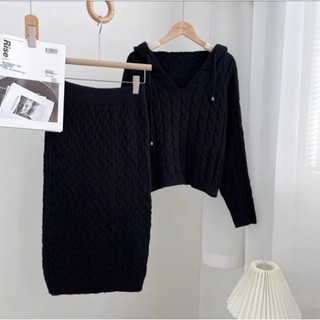 Set len thừng mũ chân váy dài hàng QC