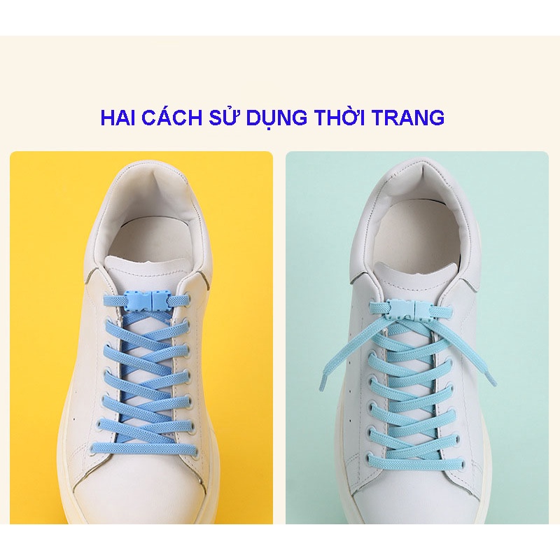 1 cặp dây giày sneaker KAYFIA co giãn, dẹt thông minh  phù hợp với giày thể thao nam nữ, trẻ em