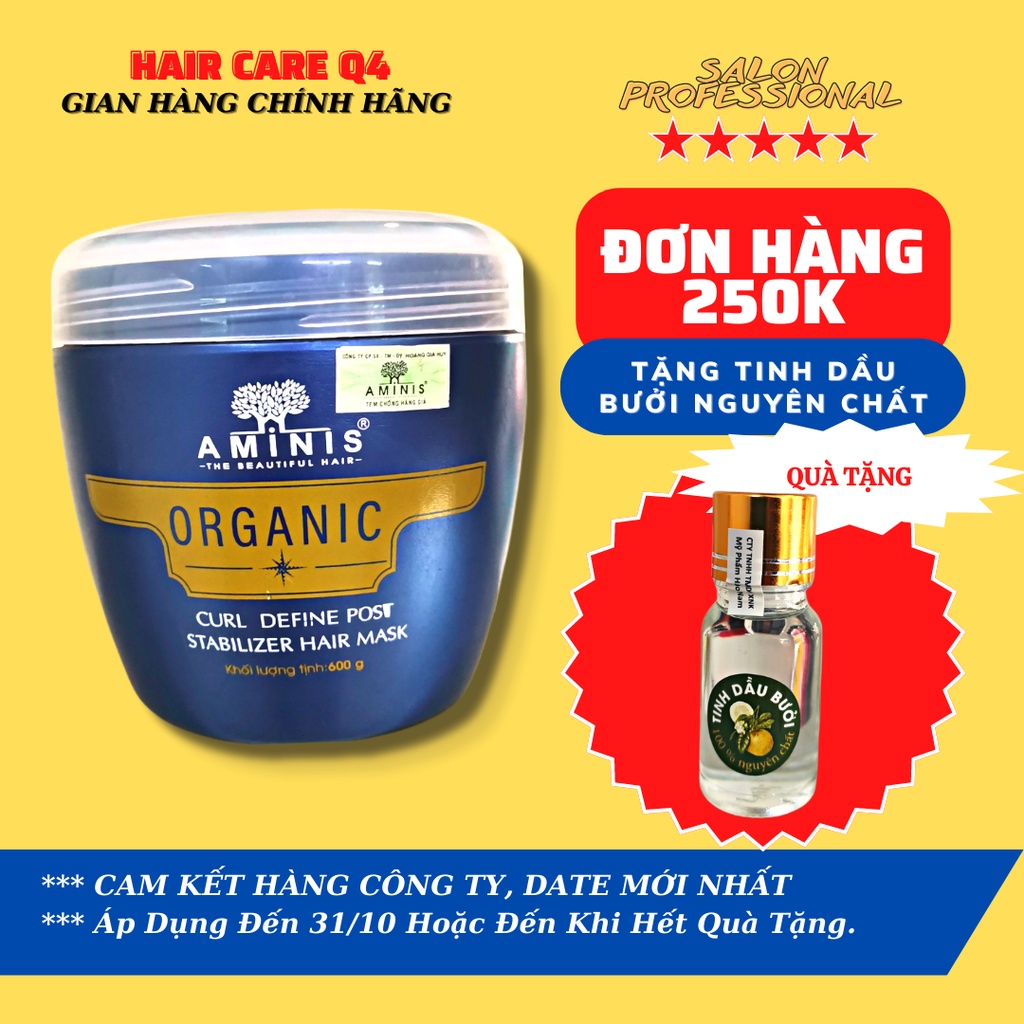 Hấp dầu Ủ Tóc Organic Dành Cho Tóc Uốn Xoăn Aminis Công nghệ Italy hàng cty chính hãng - Hair Care Q4