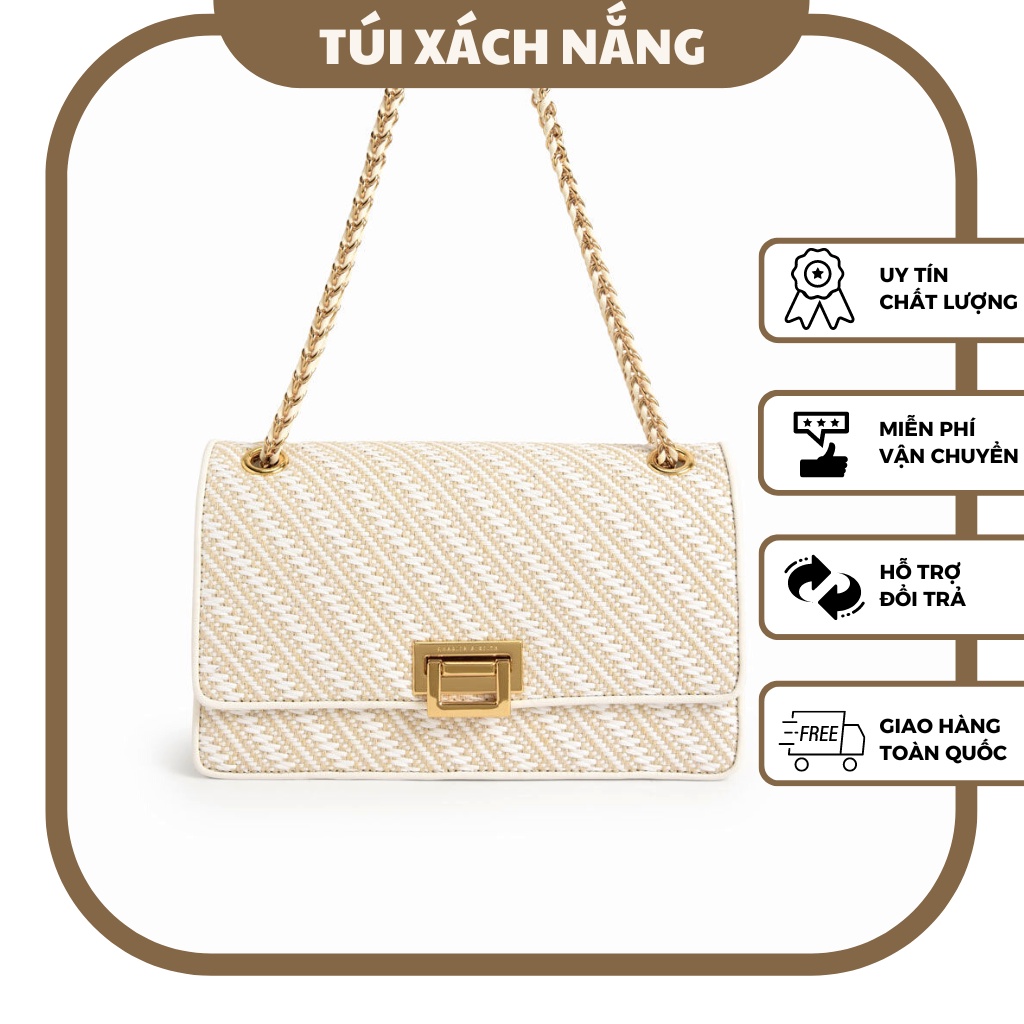 Túi xách đeo hot hit túi xách Có Dây Xích dành Cho Nữ C.N.K phối dạ trắng TÚI XÁCH NẮNG - E1