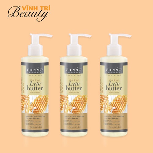 Lotion Dưỡng Thể Cuccio Tinh Chất Mật Ong & Đậu Nành 237ml