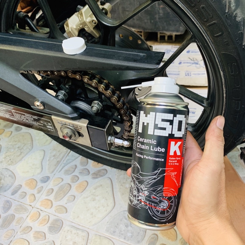 Dưỡng Sên - Bôi Trơn Xích Voltronic M50 - IX50 Adhesive Lube -  Chain Lube Spray O X Z Ring 400ML - Made in Germany