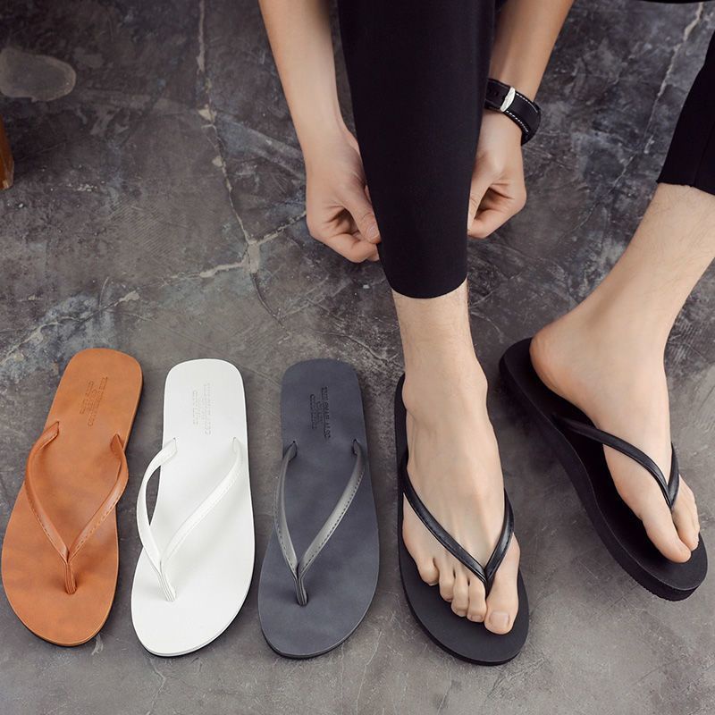 Dép Xỏ Ngón Bằng Da Chống Trượt Thời Trang Dành Cho Nam Nữ