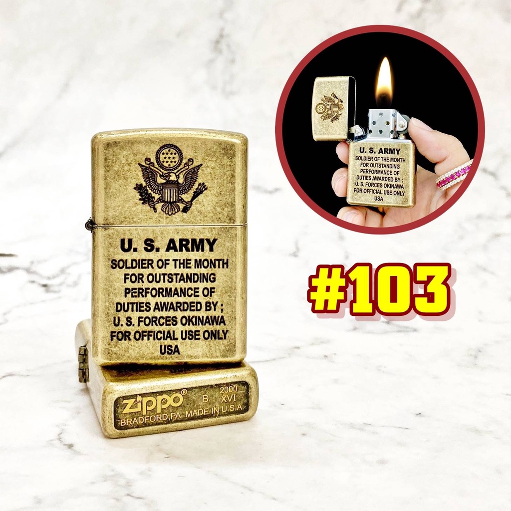 HCM/𝑯𝒐̣̂𝒕 𝒒𝒖𝒆̣𝒕 𝒃𝒂̣̂𝒕 𝒍𝒖̛̉𝒂 ZDIP PO VÀNG CỔ U.S A.R.M.Y (CÓ MỘC ĐÁY) - (XÀI NHIÊN LIỆU) #103