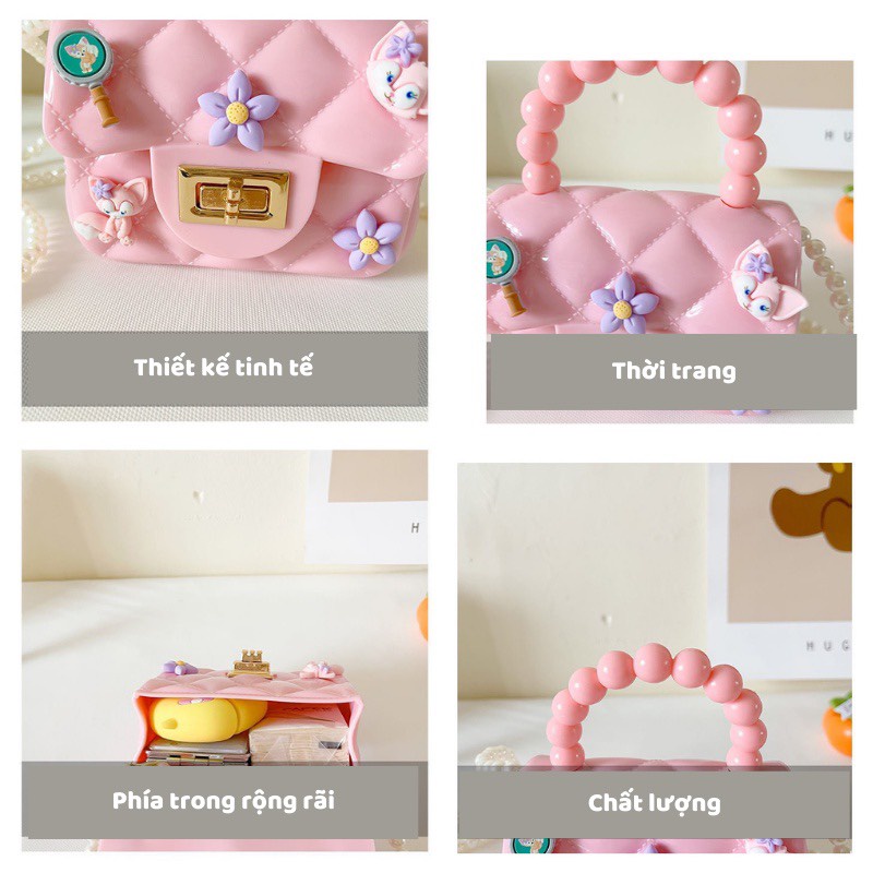 Túi đeo chéo mini cho bé gái, túi trẻ em xinh xắn dễ thương nhiều màu chất liệu nhựa dẻo an toàn SHOP DUYÊN CUỜNG