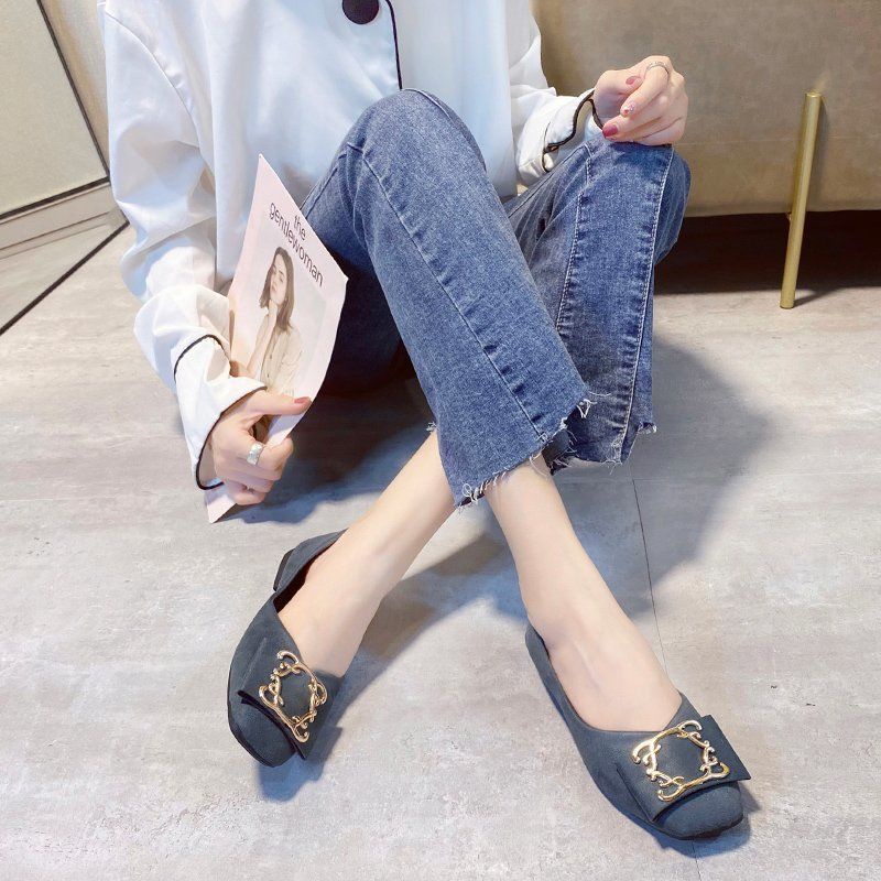 Giày Búp Bê Mũi Vuông Size Lớn 35-43 41 42 Thời Trang Xuân Thu Cho Nữ