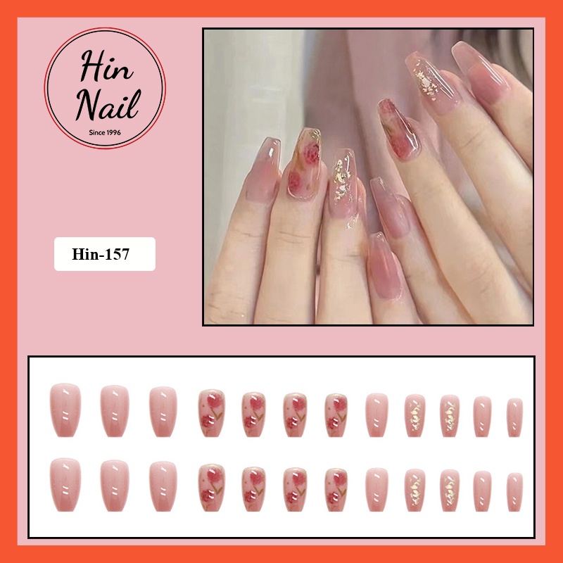 Móng tay giả Hin Nail form dài ánh nhũ siêu hot