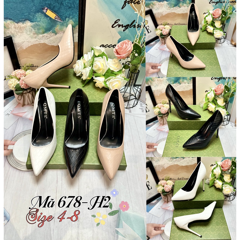 SALE - Giày Bít Cao Gót Đế Mãnh 11P Tăng Chiều Cao Fullbox 678-H2 Shop Diều Phương
