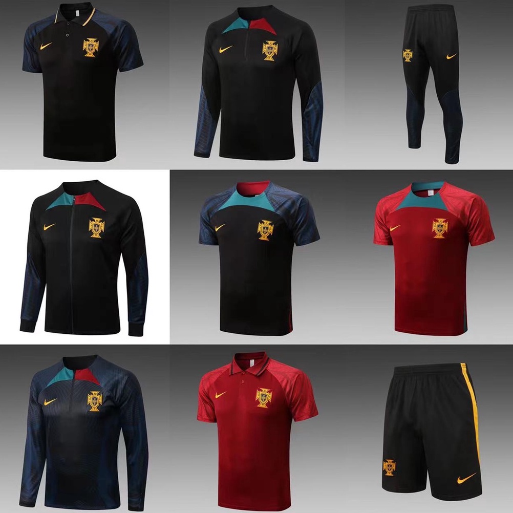 Áo Thun POLO Tay Dài Phong Cách Bóng Đá Bồ Đào Nha 2022 Cho Nam