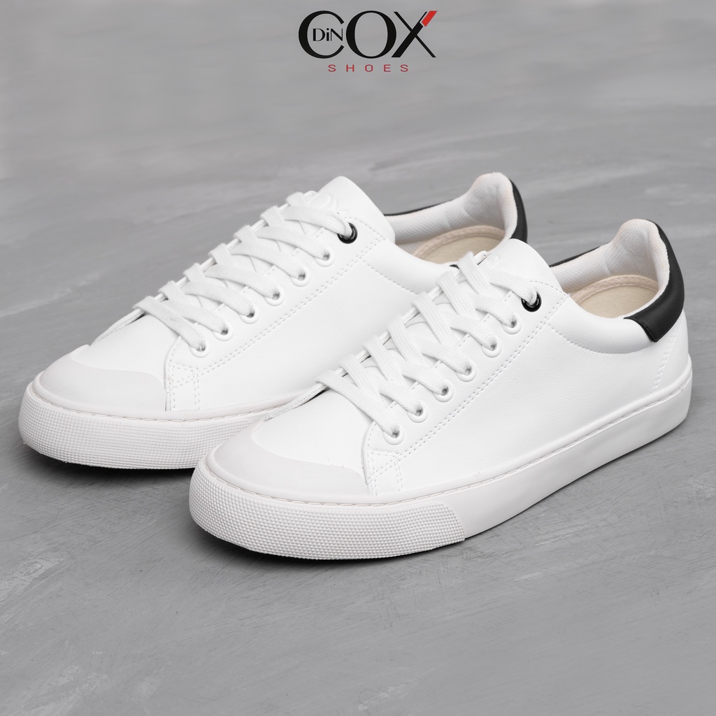 Giày Sneaker Da Nam DINCOX C13 Cách Điệu Sáng Tạo White/Black