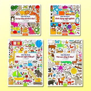 Sách - Combo Cùng Tìm Với Bé: Mèo con nghe thấy gì-Thỏ con sống ở đâu?-Hình dạng ngộ nghĩnh-Các bạn động vật trốn ở đâu?