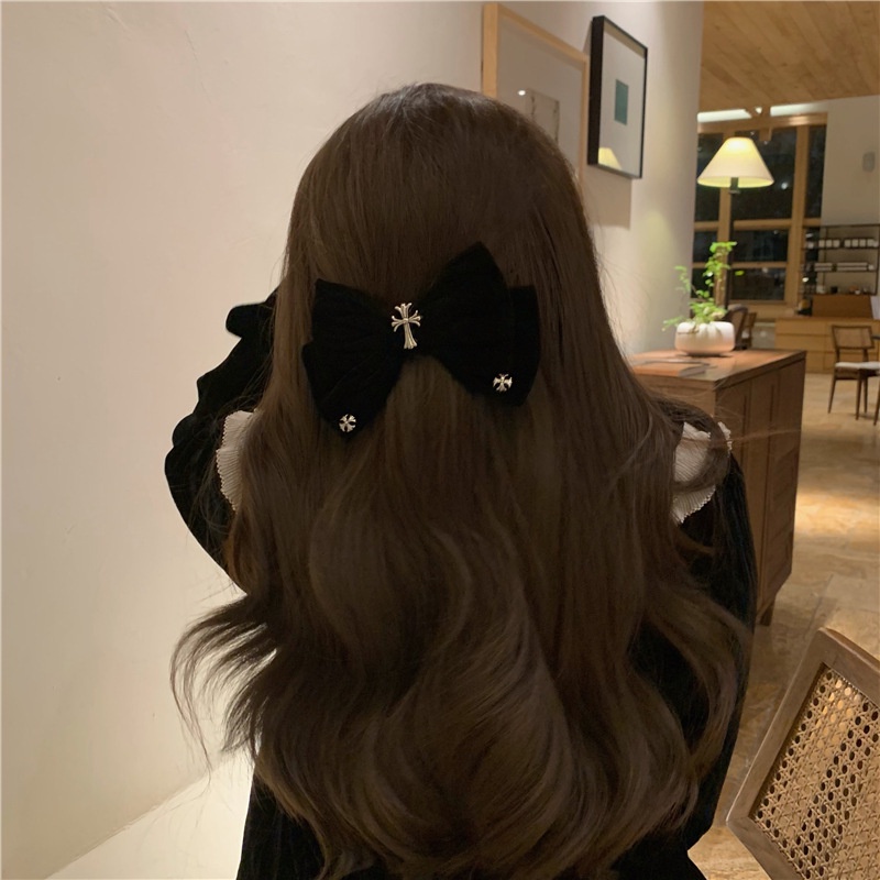 Kẹp Tóc Bằng Da PU Phong Cách Pháp Cổ Điển F02