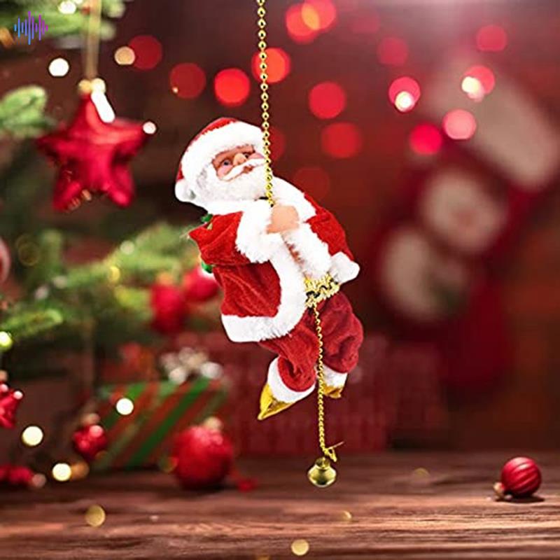 Ông Già Noel Leo Dây Tự Động Trang Trí Giáng Sinh Mới