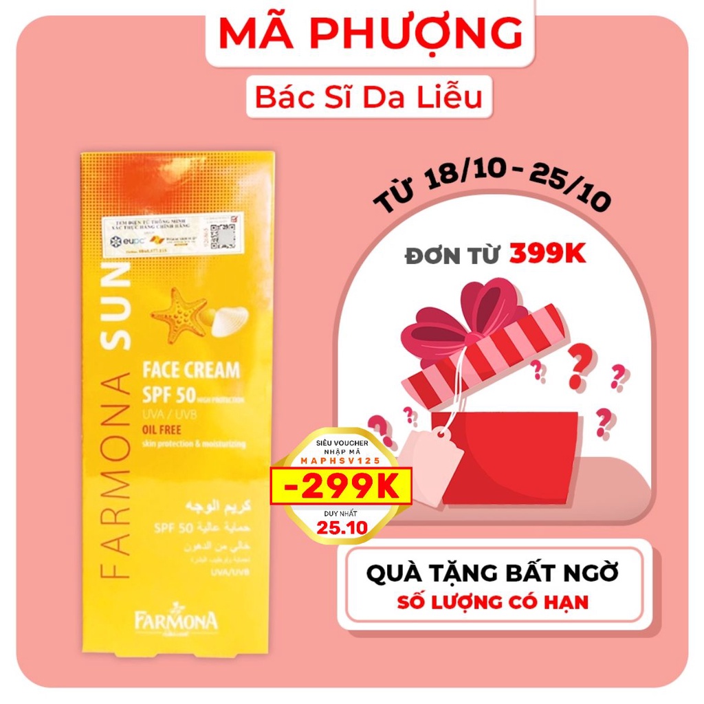 Kem Chống Nắng Da Dầu FARMONA SUN FACE CREAM SPF 50 OIL FREE