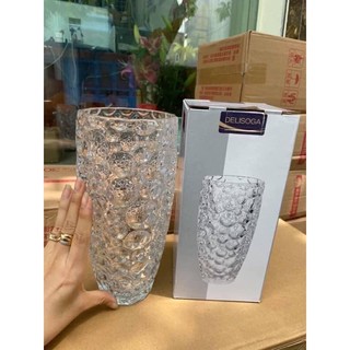 Bình hoa thủy tinh pha lê trắng 30cm