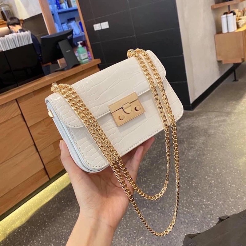 Túi xách nữ đeo chéo đeo vai khóa gài da rắn mới bag túi đi tiệc JUMALY - TDC260