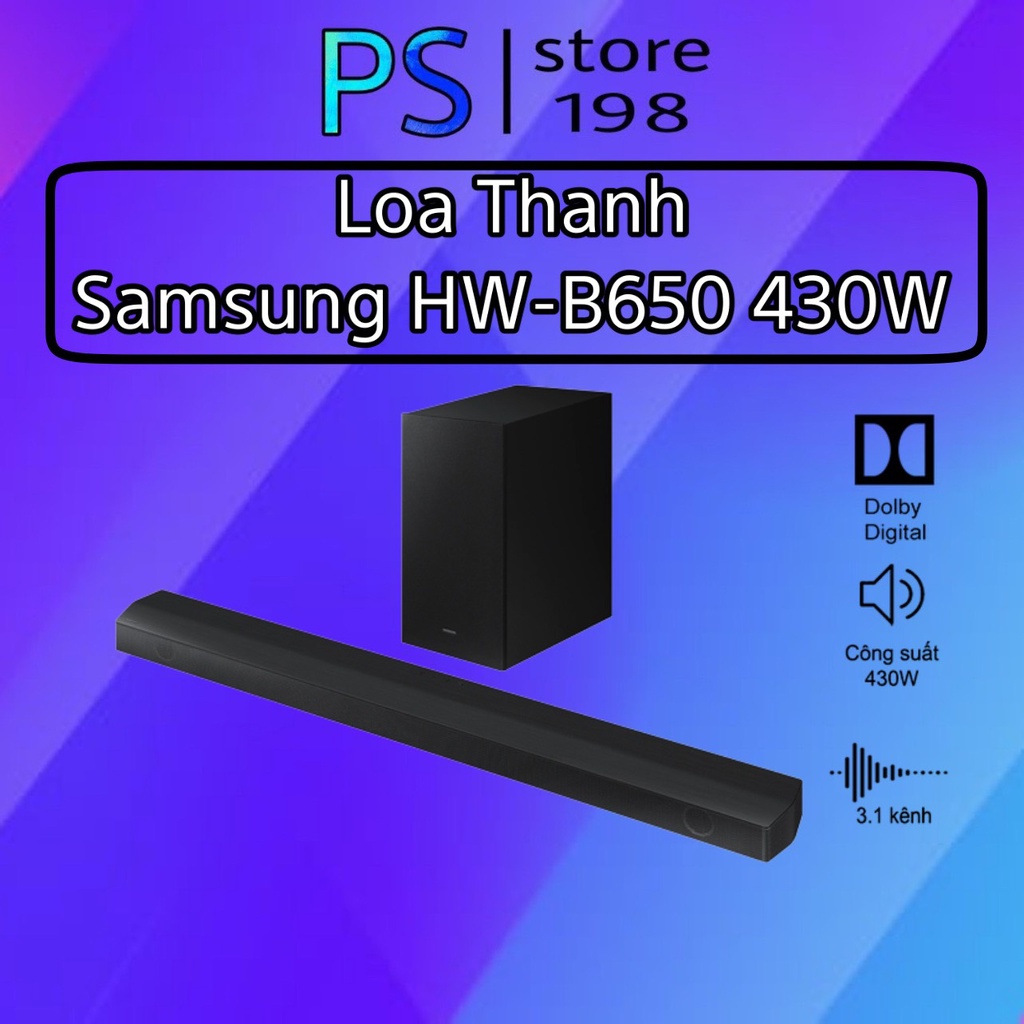 Loa thanh Samsung HW-B650/XV công suất 430w 3.1 kênh - Hàng chính hãng - Bảo hành 12 tháng