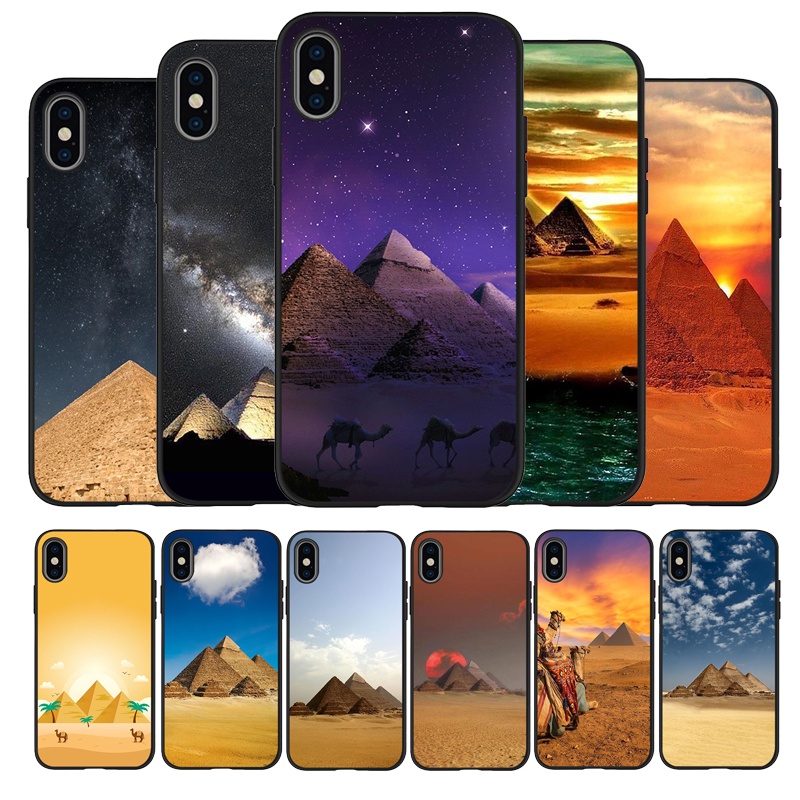Ốp Điện Thoại Silicon In Hình Kim Tự Tháp Ai Cập Cho iPhone 13 12 XR XS Max 5 5S SE 2020 6 6S PLUS 7 8 X 11Pro Max 11