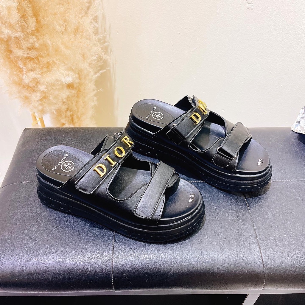 Dép 2 quai nữ đế xuồng chất liệu da cực xinh