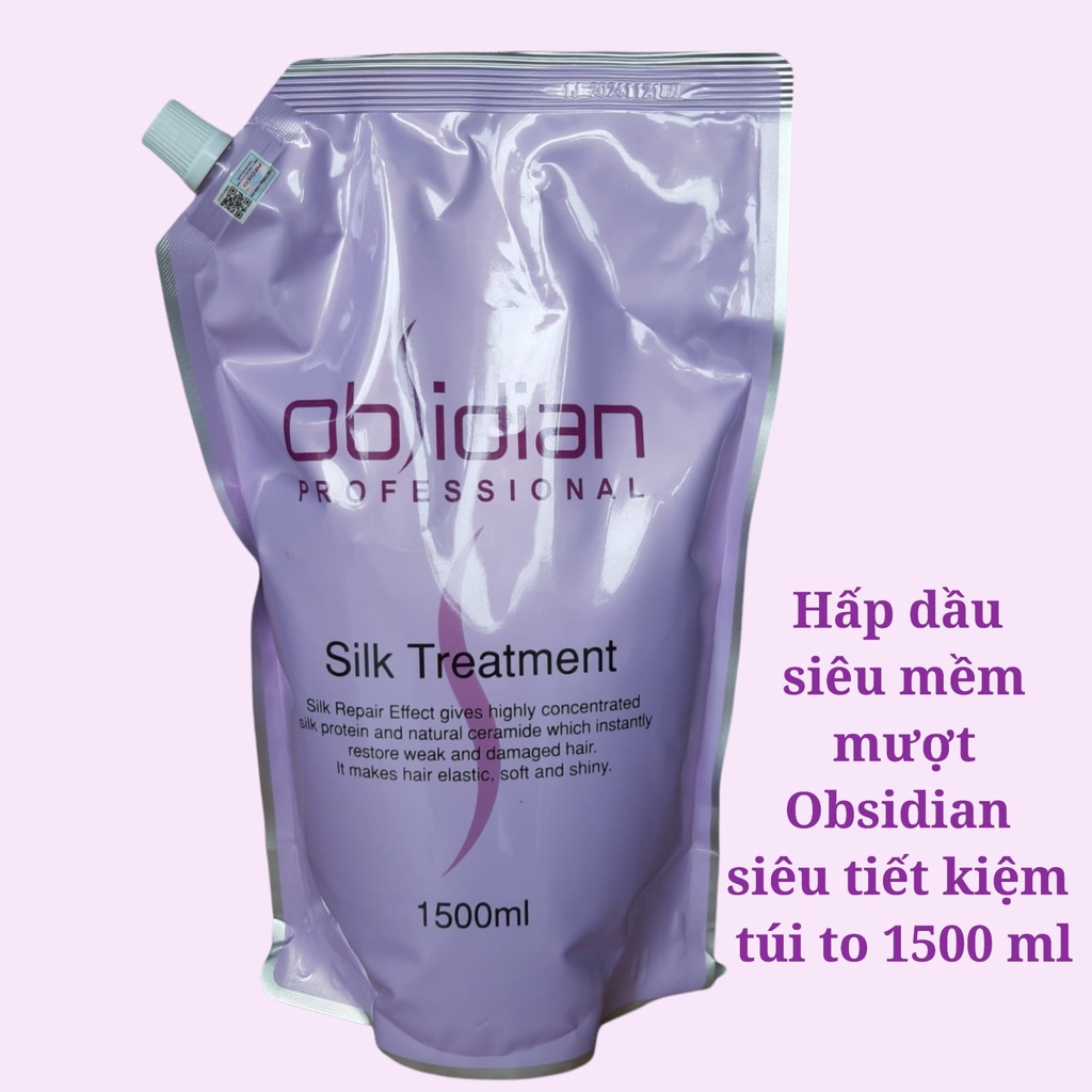 🇰🇷Obsidian-KOREA🇰🇷Hấp dầu dưỡng tóc siêu mềm mượt Obsidian Silk Treatment 1500ml ( dạng túi)