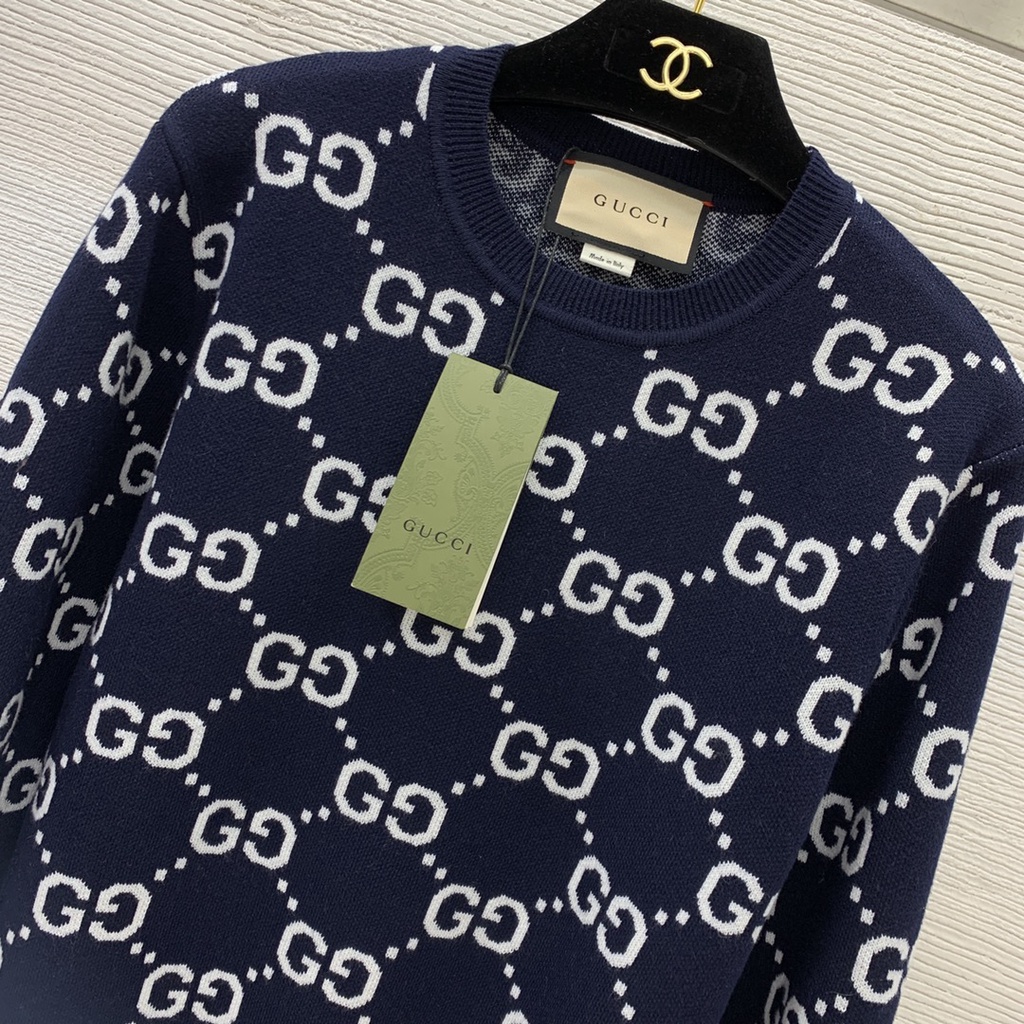 Áo len nam nữ Gucci GC GG hoạ tiết thương hiệu thời trang